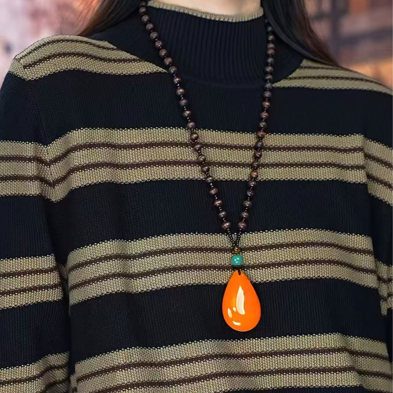 12.20 新款条纹黑咖色洋气打底上衣