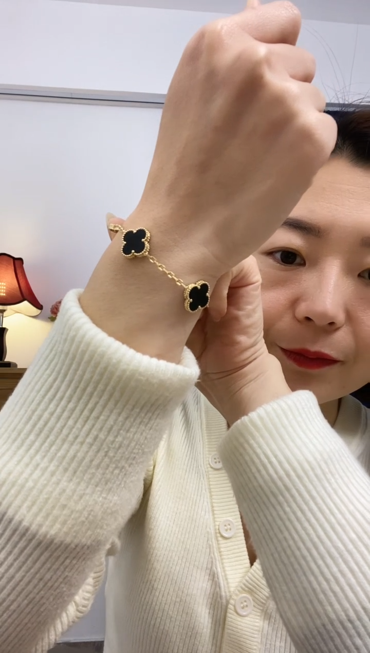 【闪购商品】玛瑙/玉髓手链18K金镶嵌手链