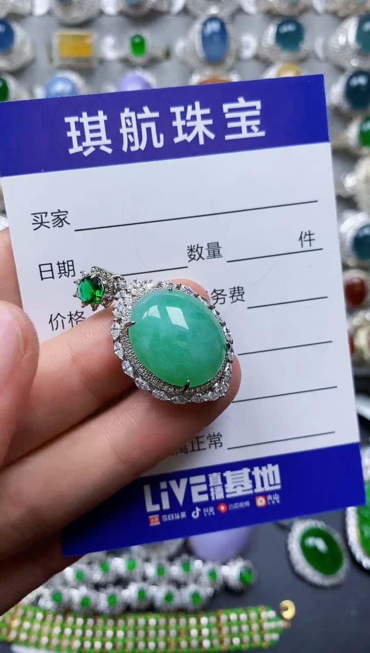【闪购商品】翡翠颈饰银S925镶嵌0679