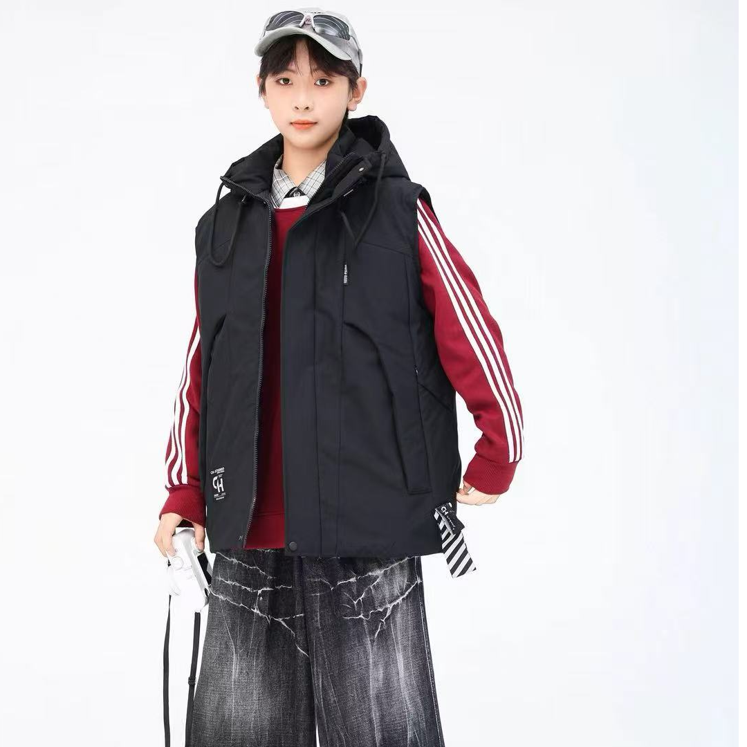 258089高品质青少年潮童连帽马甲