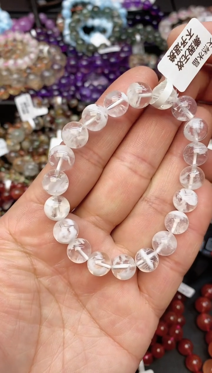 【闪购商品】水晶手链未镶嵌b99 雪花幽灵9mm+