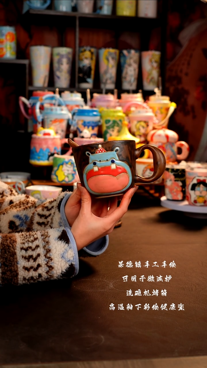 景德镇陶瓷手工手绘杯杯