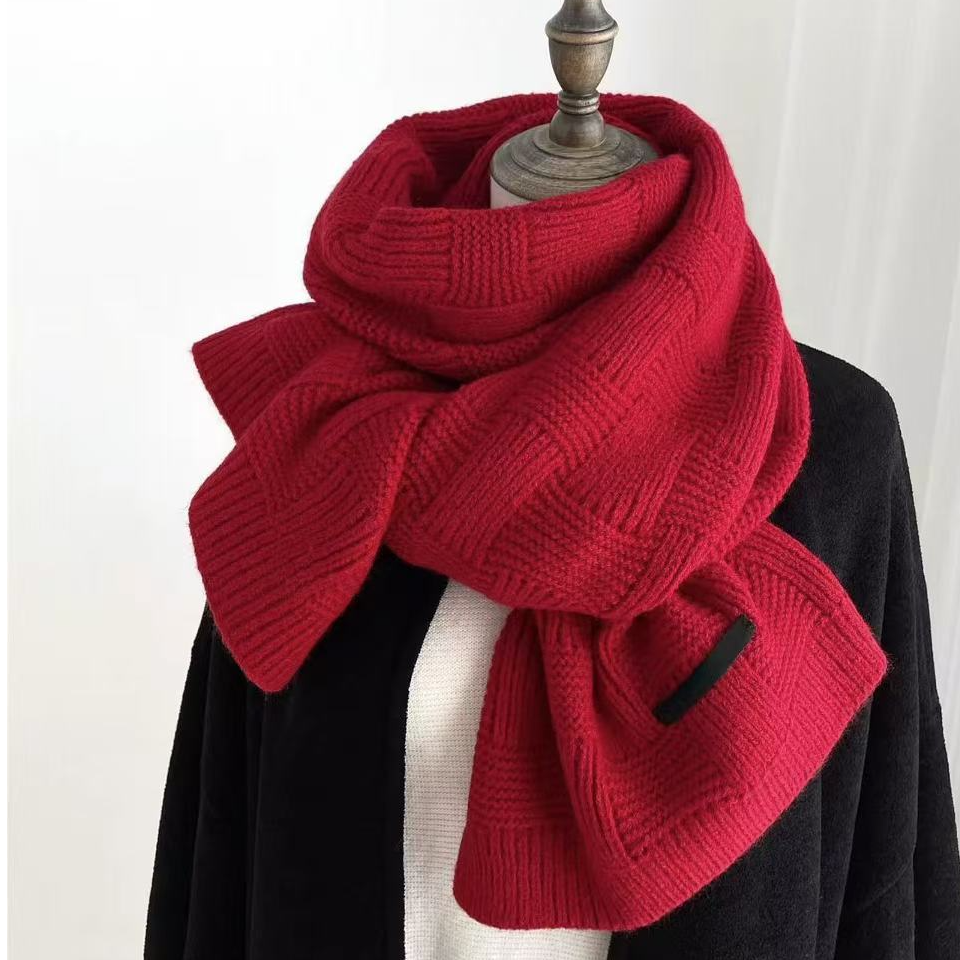 自编706韩系简约纯色百搭围脖情侣秋冬文艺保暖仿羊绒长款围巾