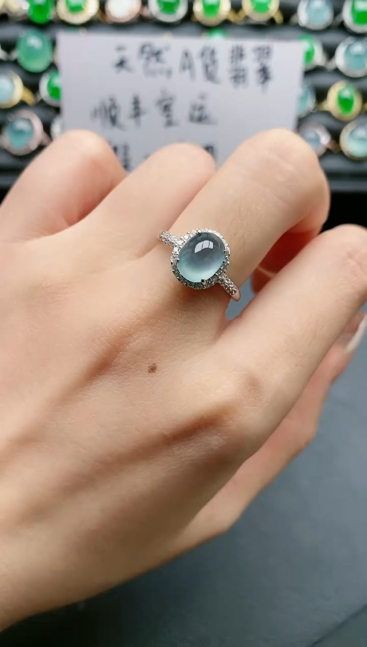 【闪购商品】翡翠戒指银S925镶嵌11111