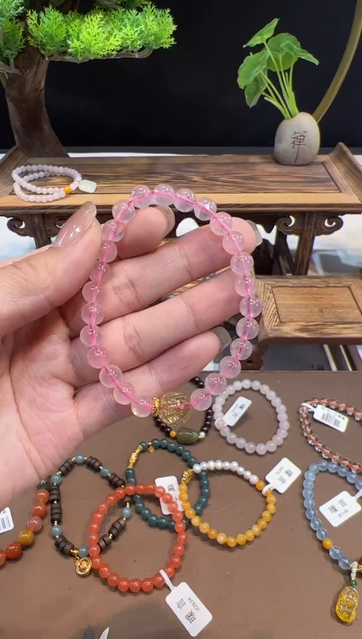 【闪购商品】水晶手串18K金镶嵌@@手饰