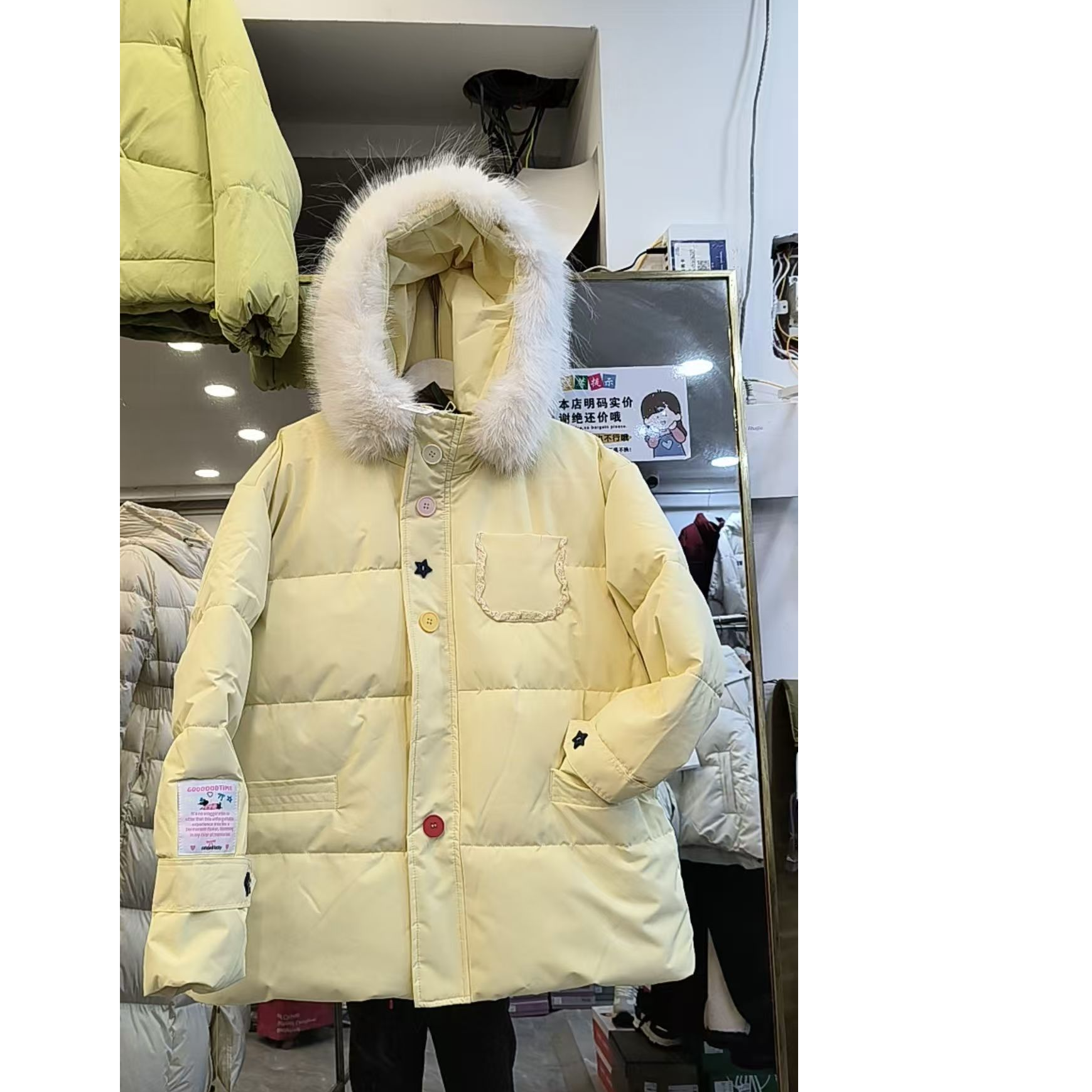 310#冬季新款设计感宽松可爱风加厚保暖连帽棉服