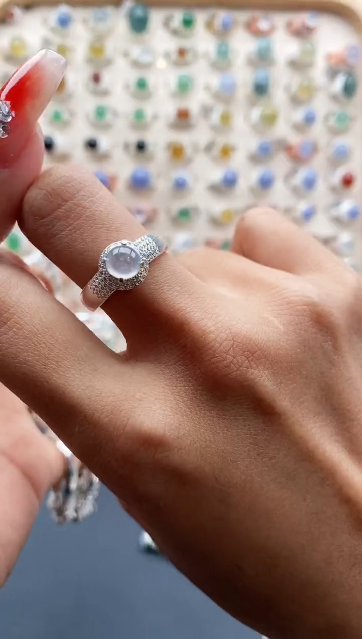 【闪购商品】翡翠戒指未镶嵌缅甸天然A货翡翠333 3+6