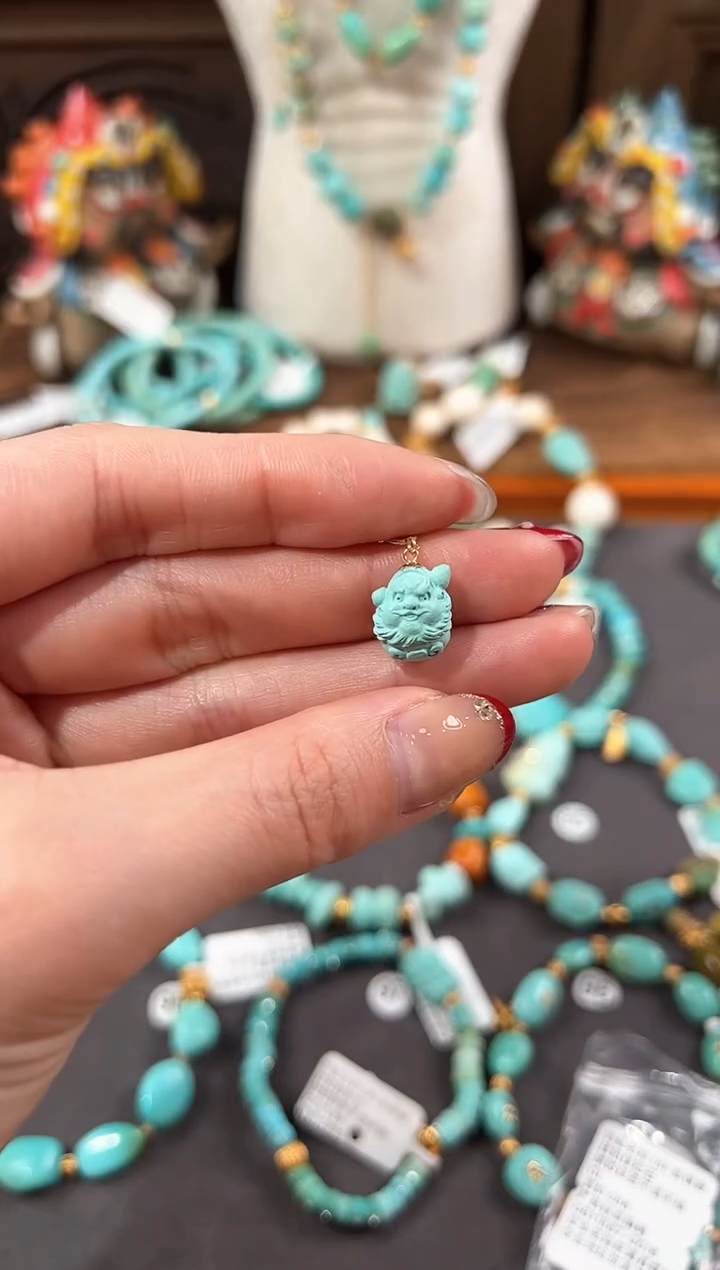 【闪购商品】绿松石提溜18K金镶嵌绿松石提溜