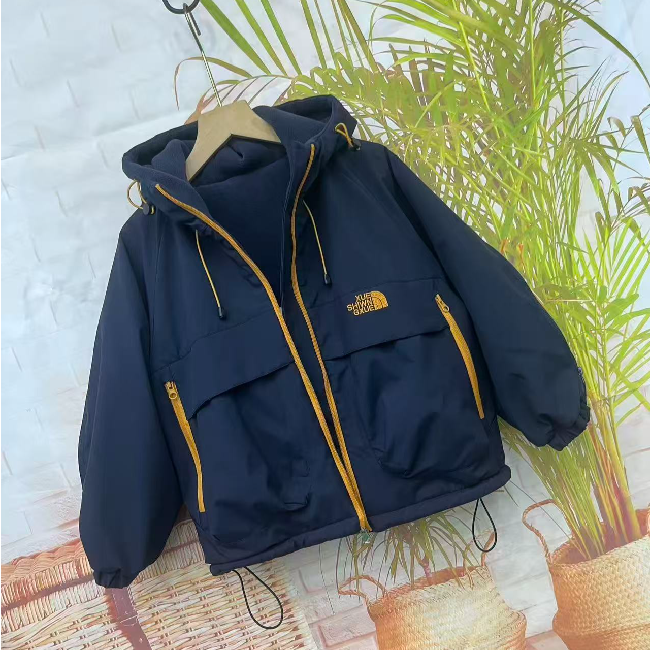 山北面XA080两面穿加绒春秋防风防水冲锋衣男童加绒秋季秋款