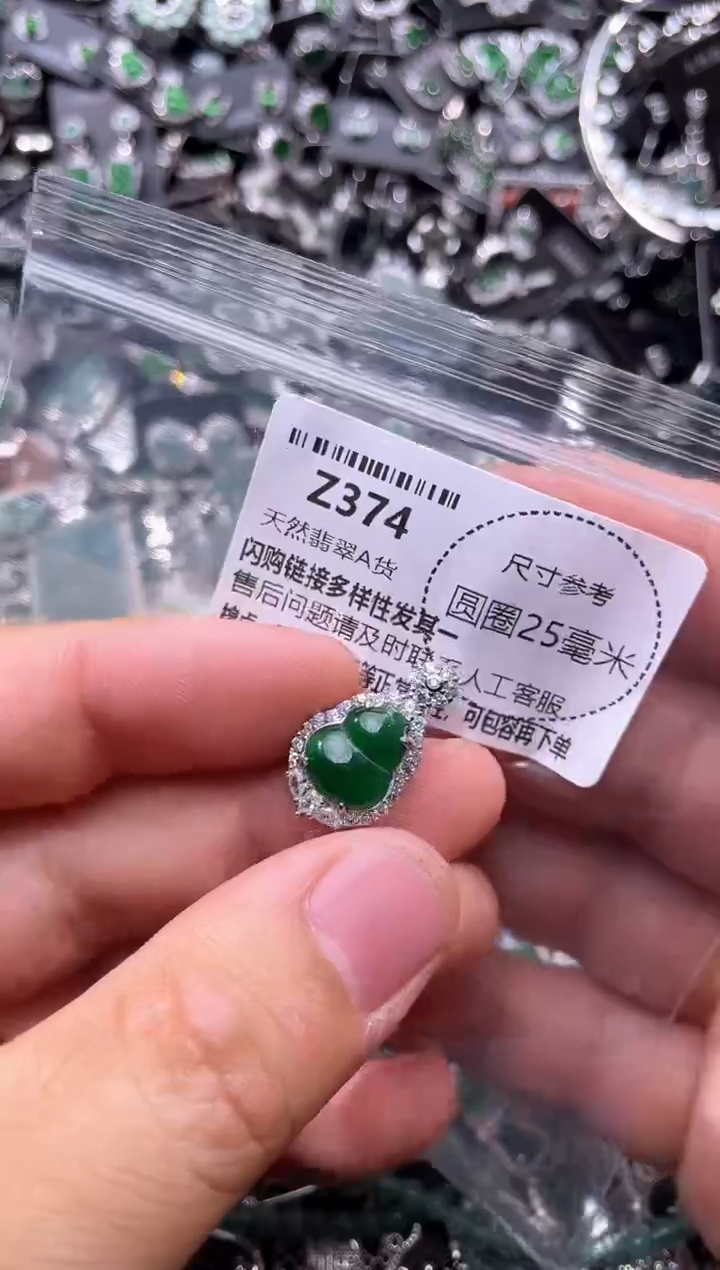翡翠未镶嵌颈饰Z374吊坠