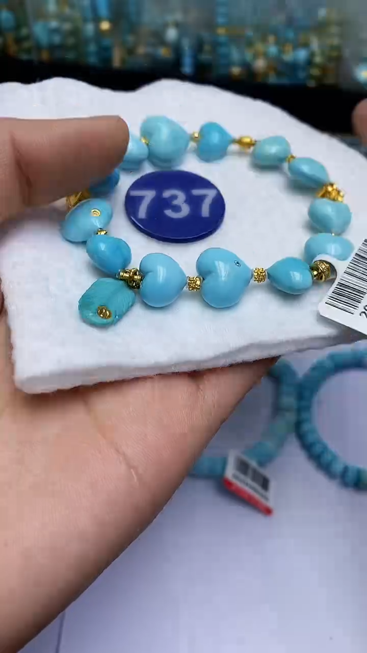 【闪购商品】绿松石手串18K金镶嵌737