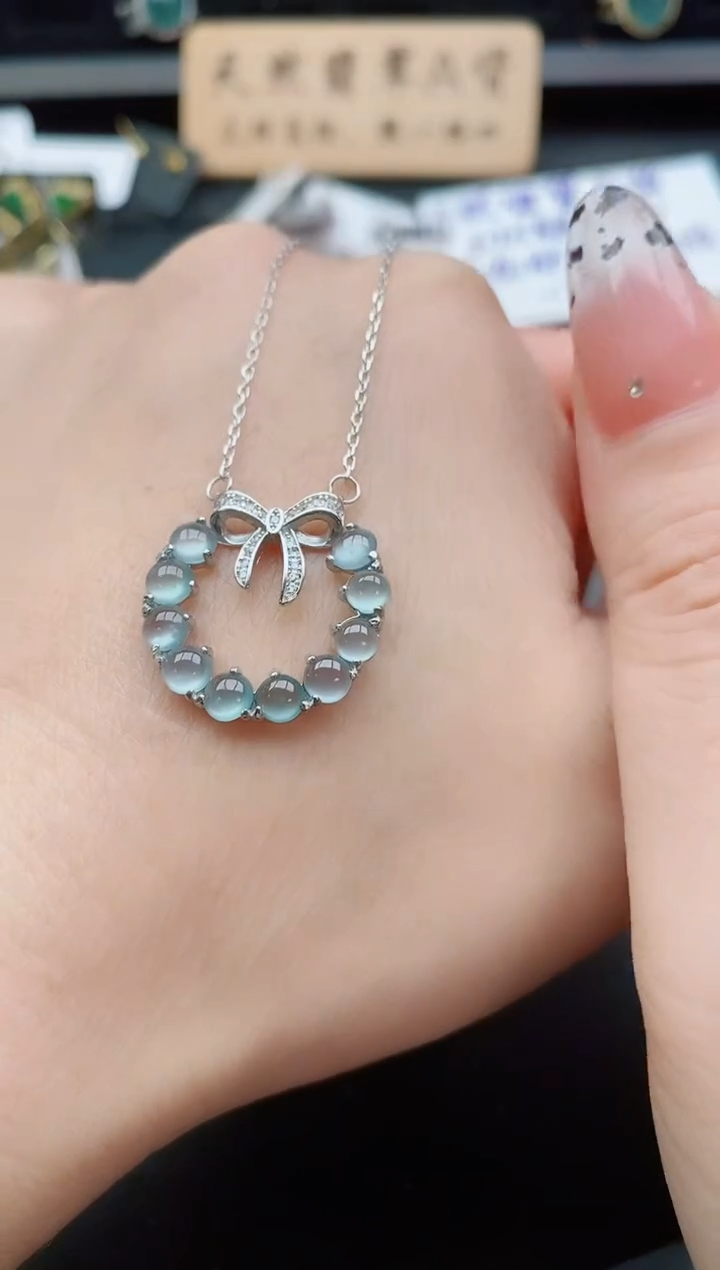 套链银S925镶嵌翡翠1