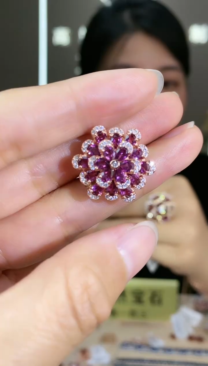 【闪购商品】石榴石手饰银S925镶嵌手饰