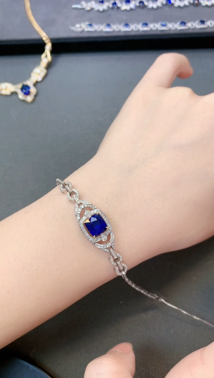 【闪购商品】蓝宝石手链18K金镶嵌1