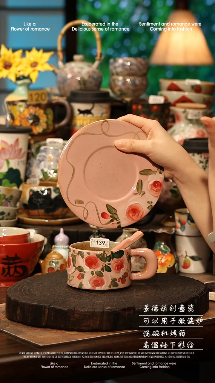 陶瓷景德镇高温釉下彩手工手绘款式@A1139@