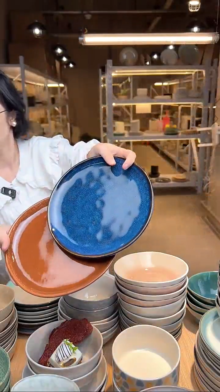 瓷57外贸尾货高温釉下彩陶瓷餐具默认微瑕