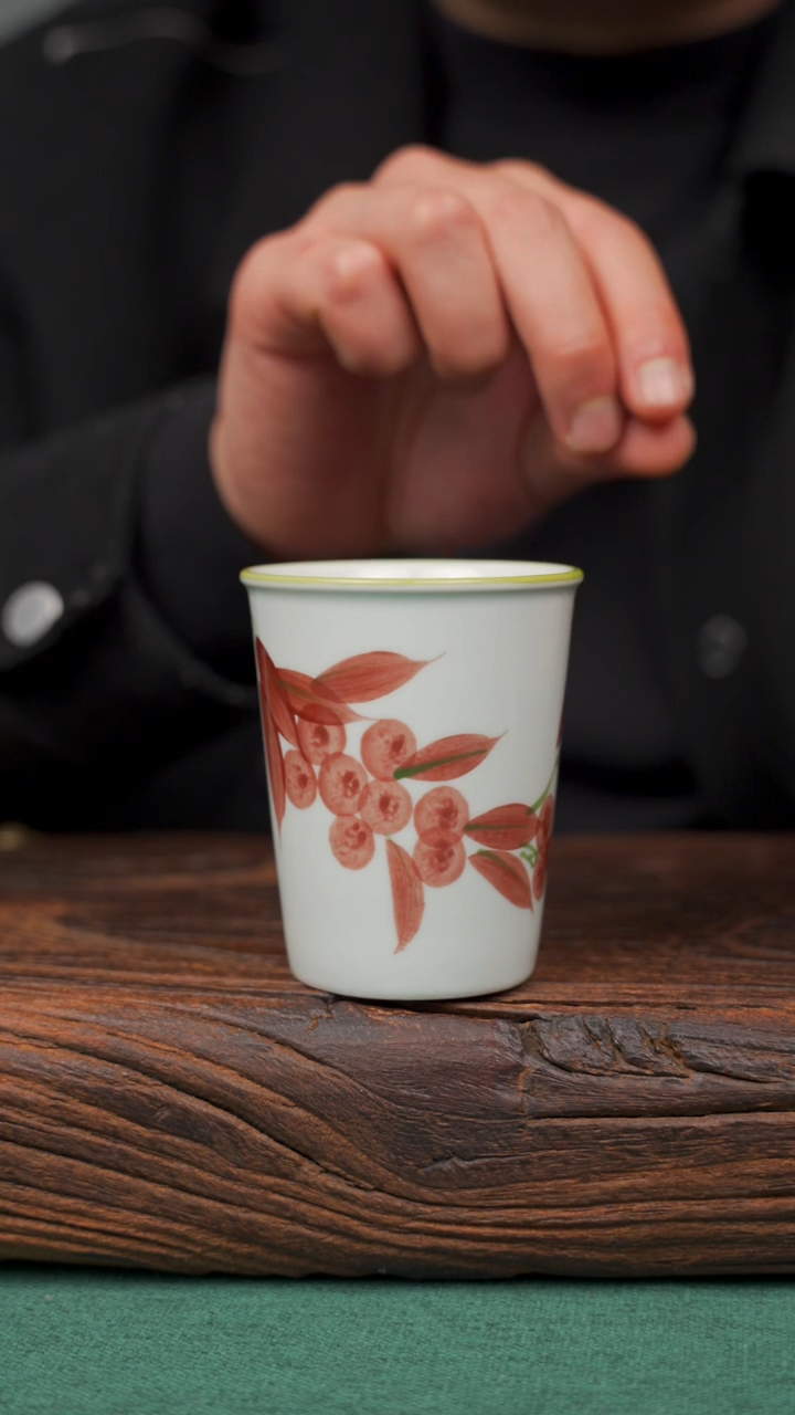 【闪购商品】瓷片9寻一缕瓷香杯釉下手工手绘瓷器