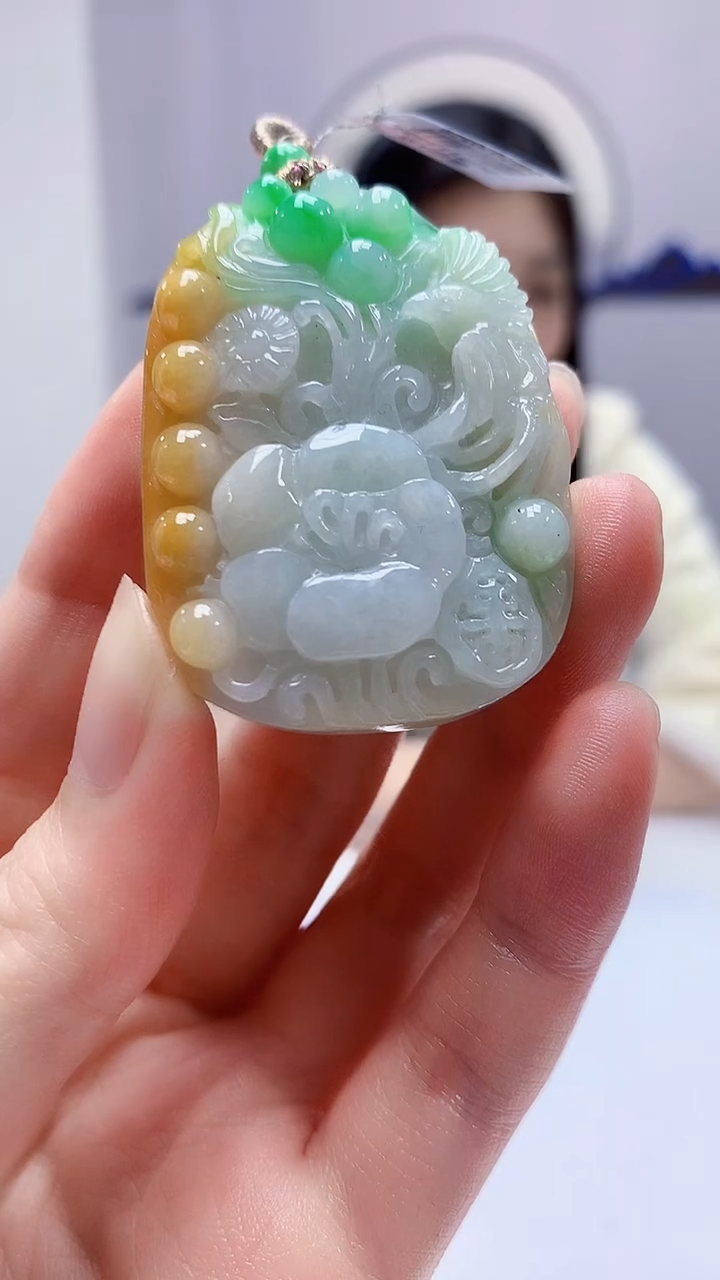 【闪购商品】定制翡翠未镶嵌0405zm-毛货挂件花牌46
