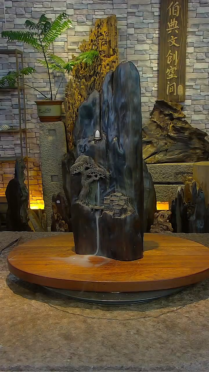 木金丝楠阴沉木山水摆件