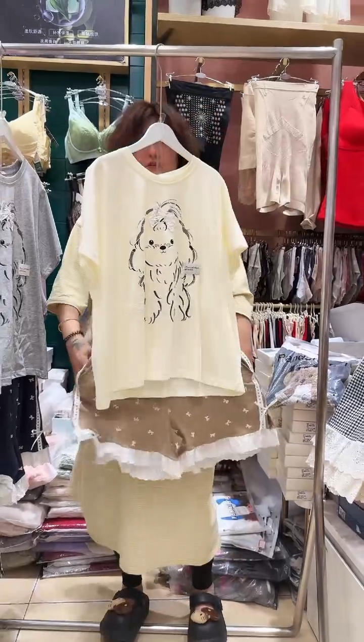 棉欢欢家7948小熊短裤L号130斤以下