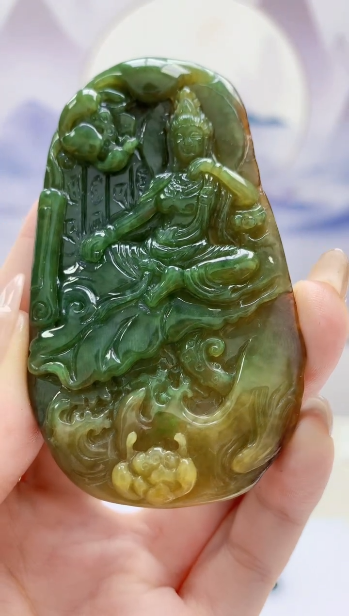 定制翡翠未镶嵌4852jw-毛货挂件赠珠链182