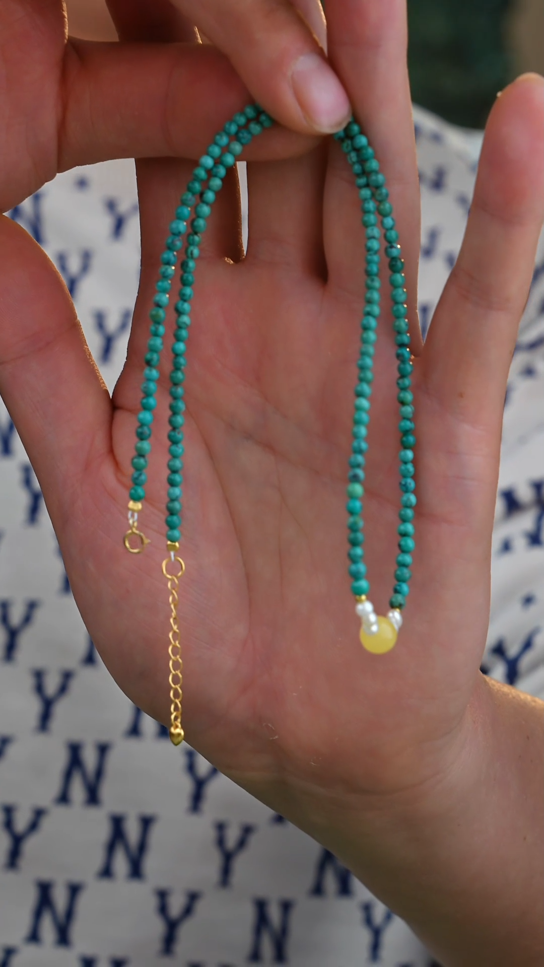 【闪购商品】绿松石项链银S925镀金镶嵌多样性发货