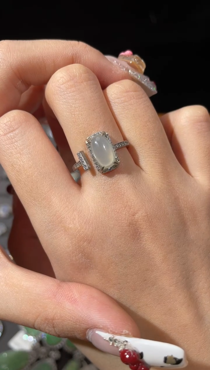 【闪购商品】翡翠戒指银S925镶嵌戒指