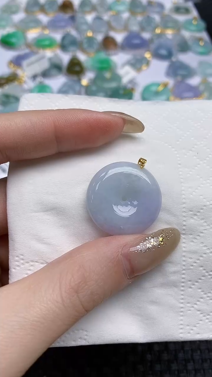 【闪购商品】翡翠颈饰18K金镶嵌天然A货翡翠 32