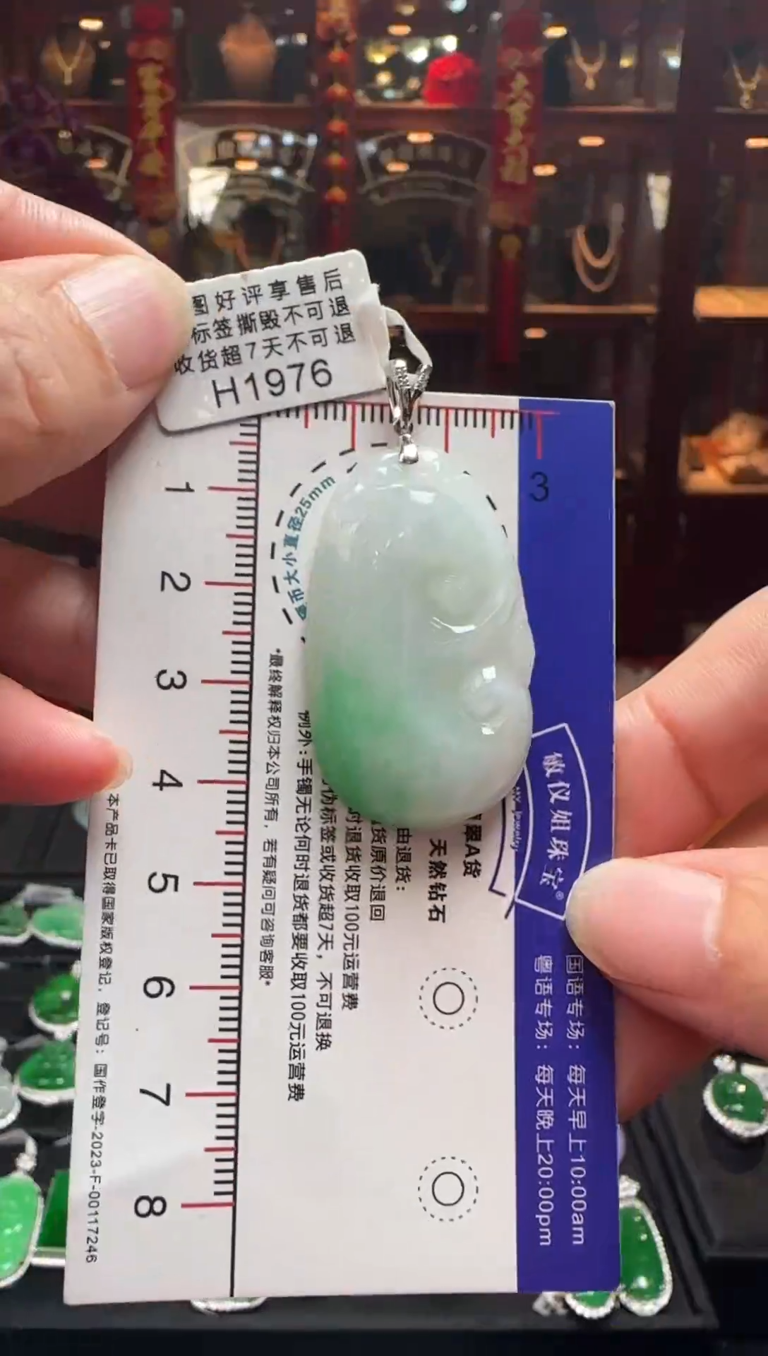 【闪购商品】翡翠颈饰18K金镶嵌H1976如意