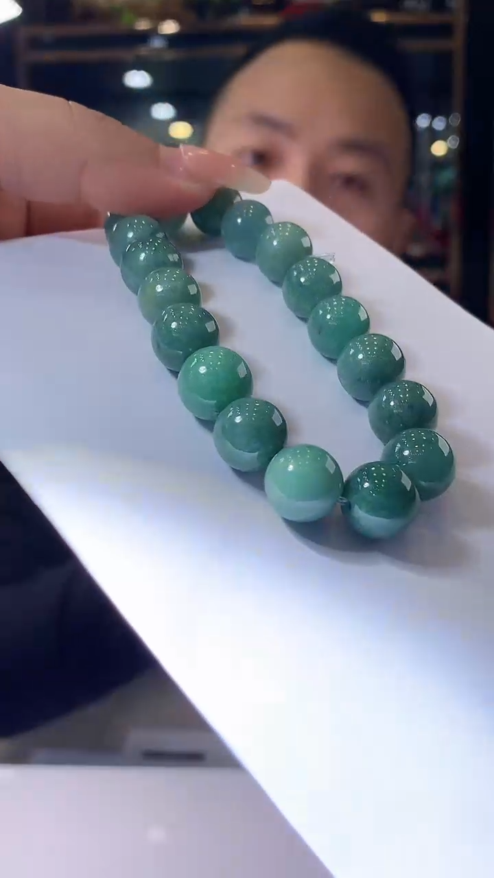 【闪购商品】定制翡翠未镶嵌1090xx-毛货手串38