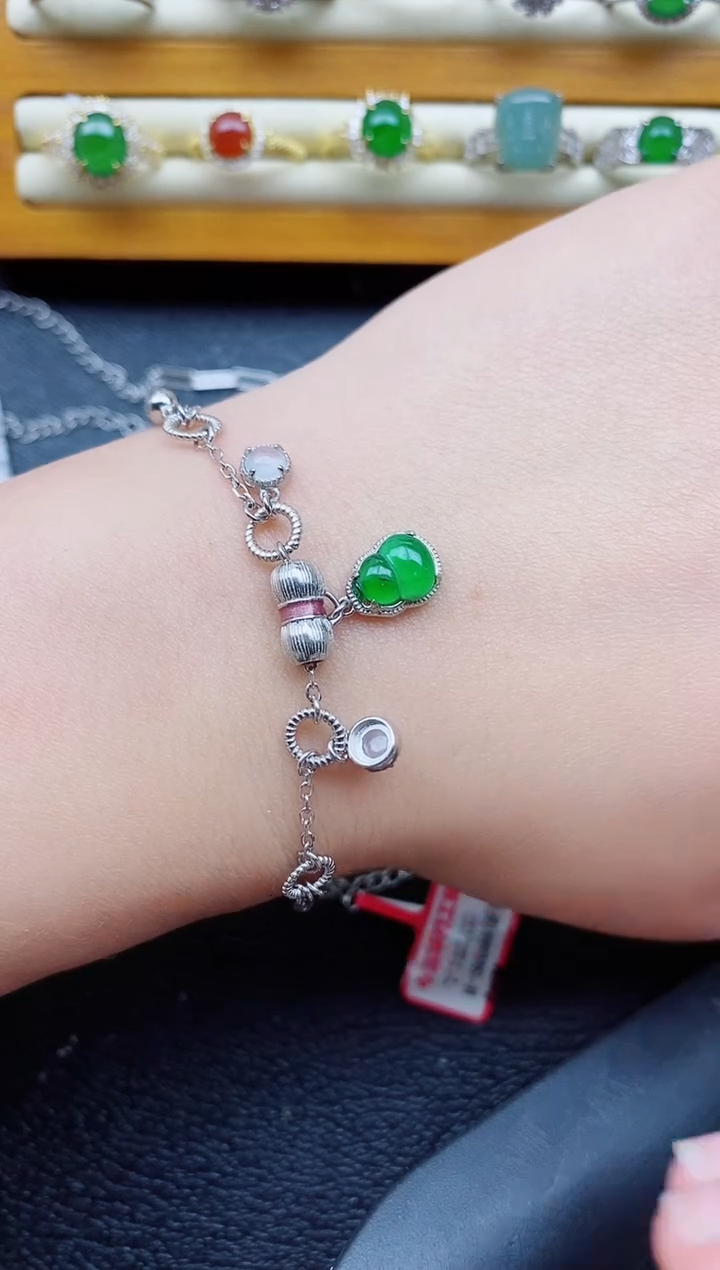 银S925镶嵌戒指翡翠1