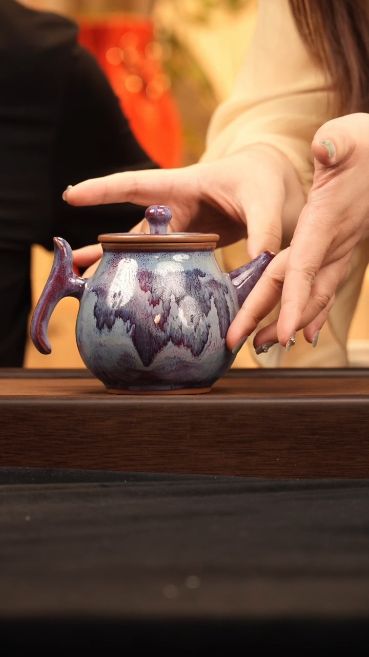 瓷片【海棠陶砂】钧瓷24得闲壶