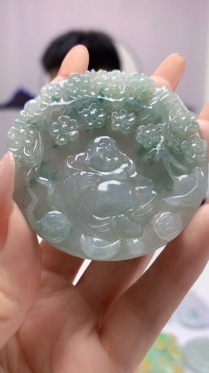 【闪购商品】定制翡翠未镶嵌5153DD-毛货挂件96