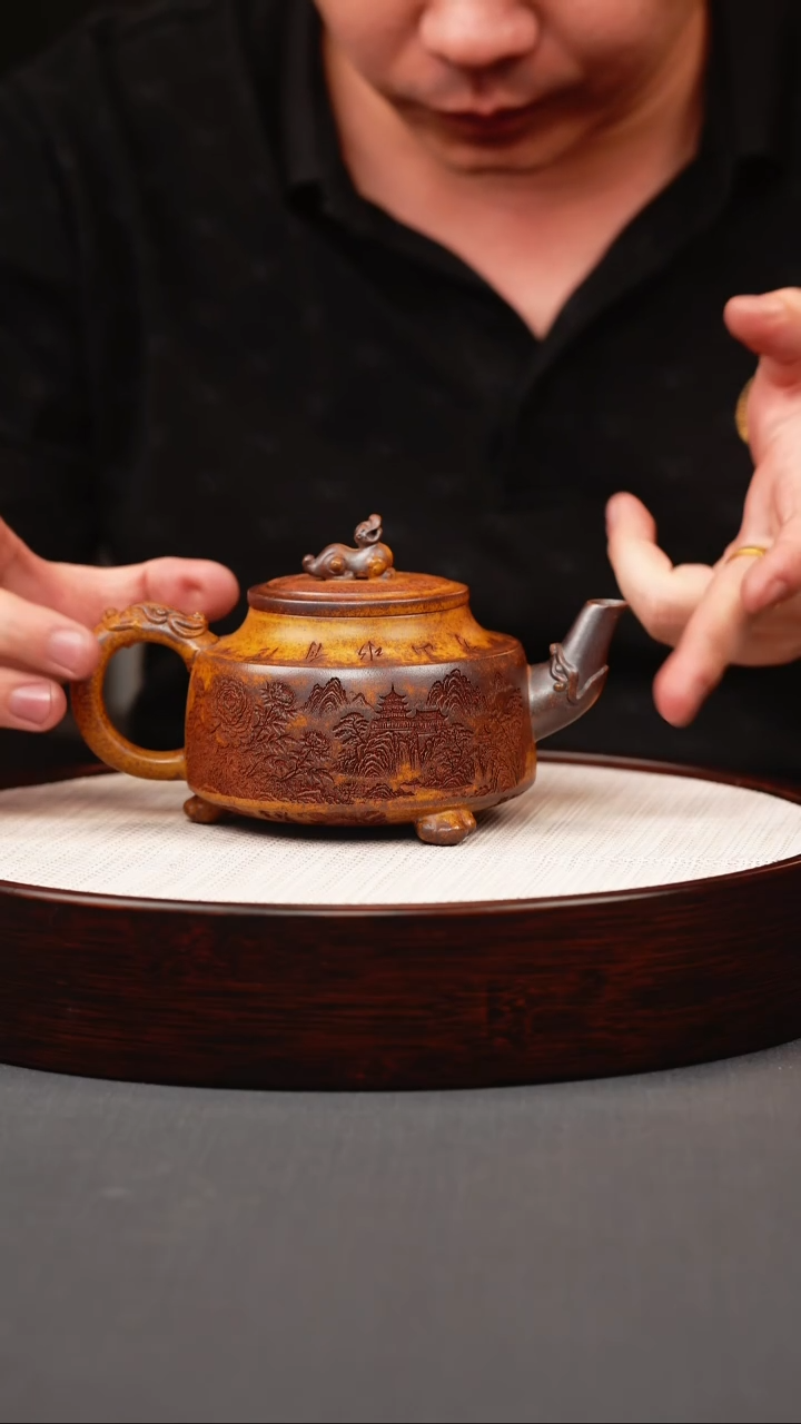 茶壶紫砂龙骨金砂柴烧三足