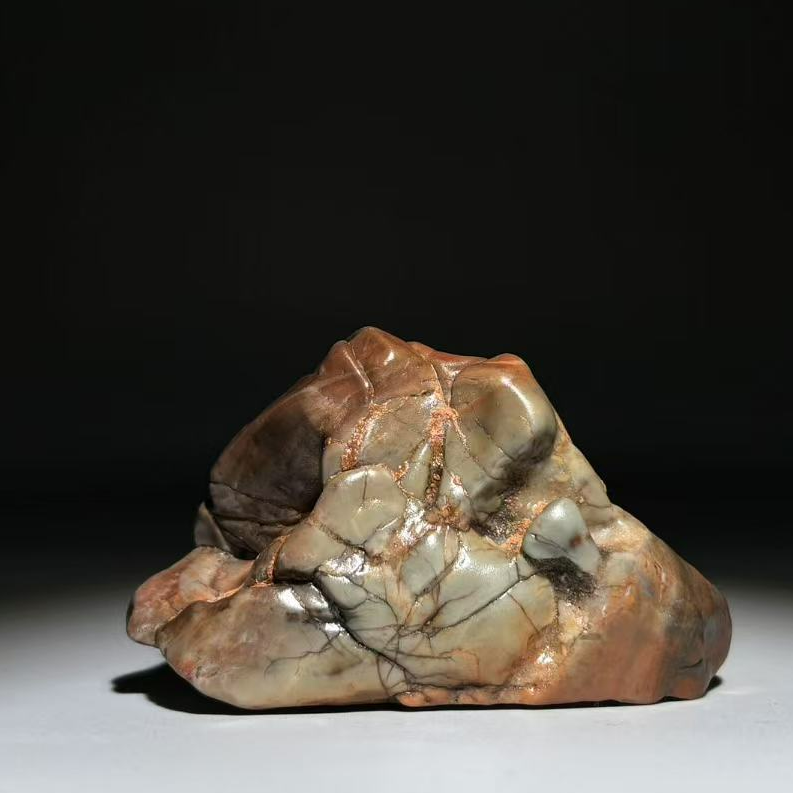 阿拉善雕塑老物件奇石摆件创意陶瓷麒麟石头工艺品直播间一物一拍