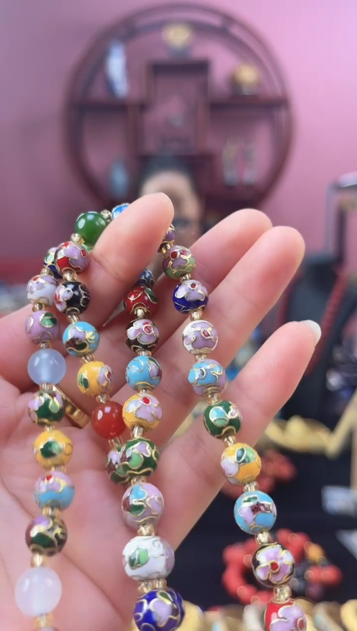 非遗 景泰蓝项链 0.8多宝