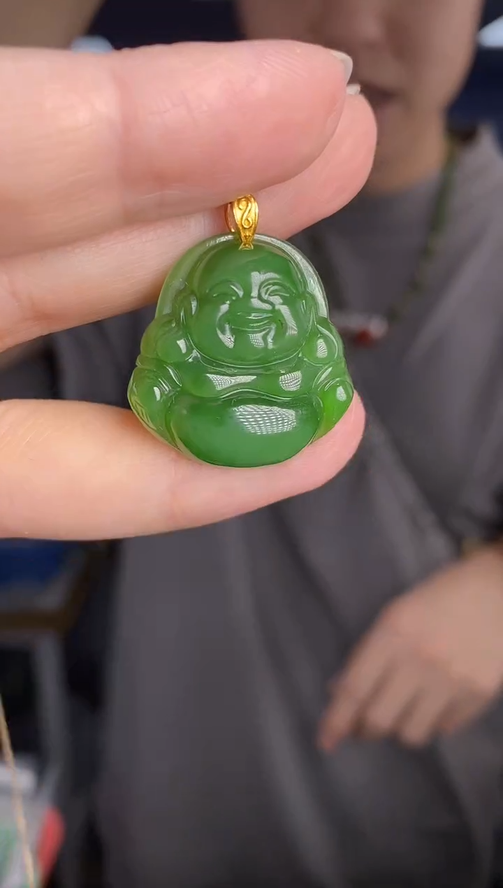 吊坠(不含链)足金镶嵌和田玉DZ6835