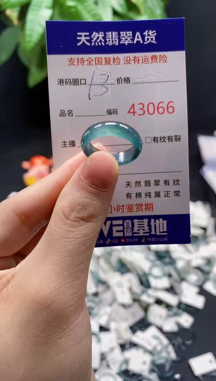 翡翠戒指未镶嵌天然翡翠戒圈3066