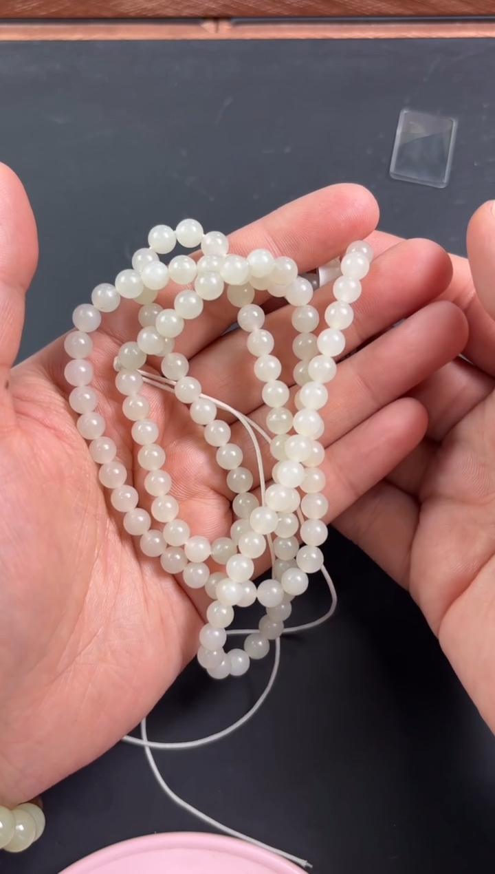 【闪购商品】和田玉项链未镶嵌且末微色差天泰卡6长串