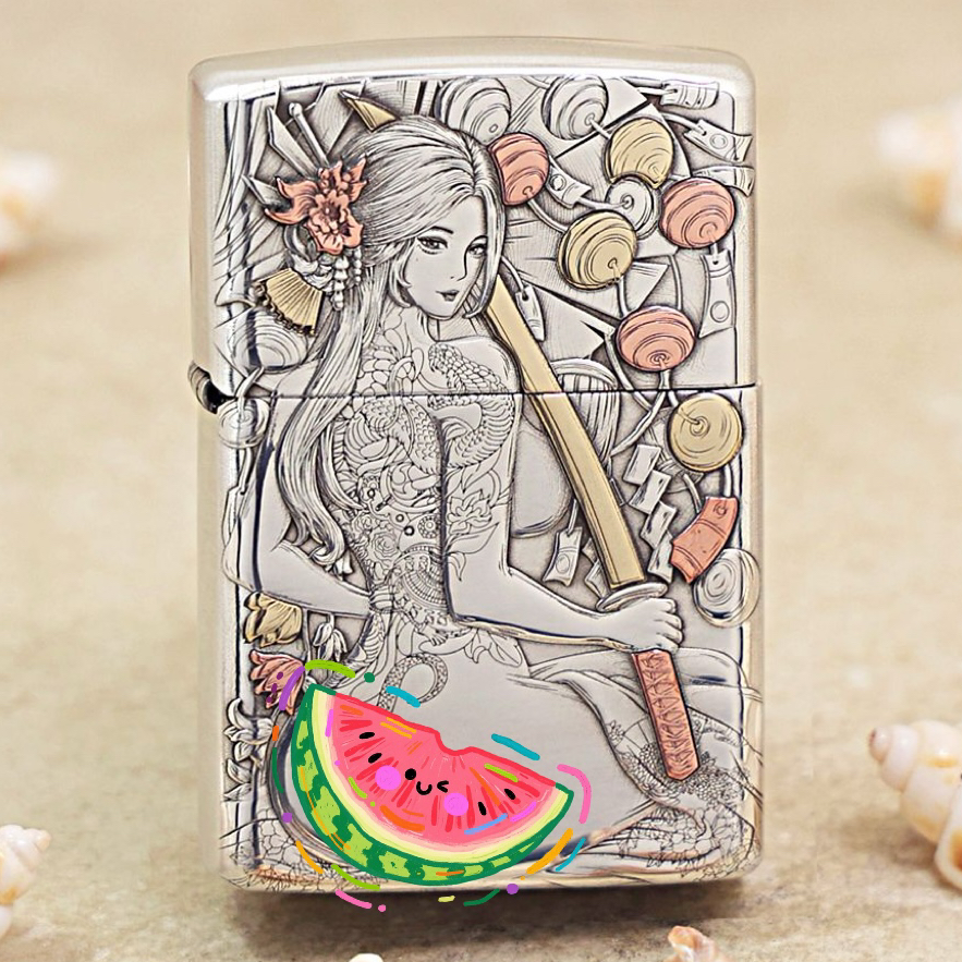 ZIPPO打火机纯银套壳重甲 3D浮雕鹰皇二代刀女防风送男友DYJ1