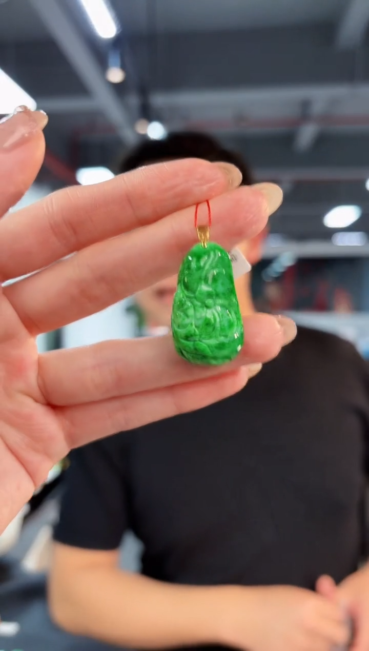 【闪购商品】翡翠颈饰18K金镶嵌缅料A货/支持复检/一件