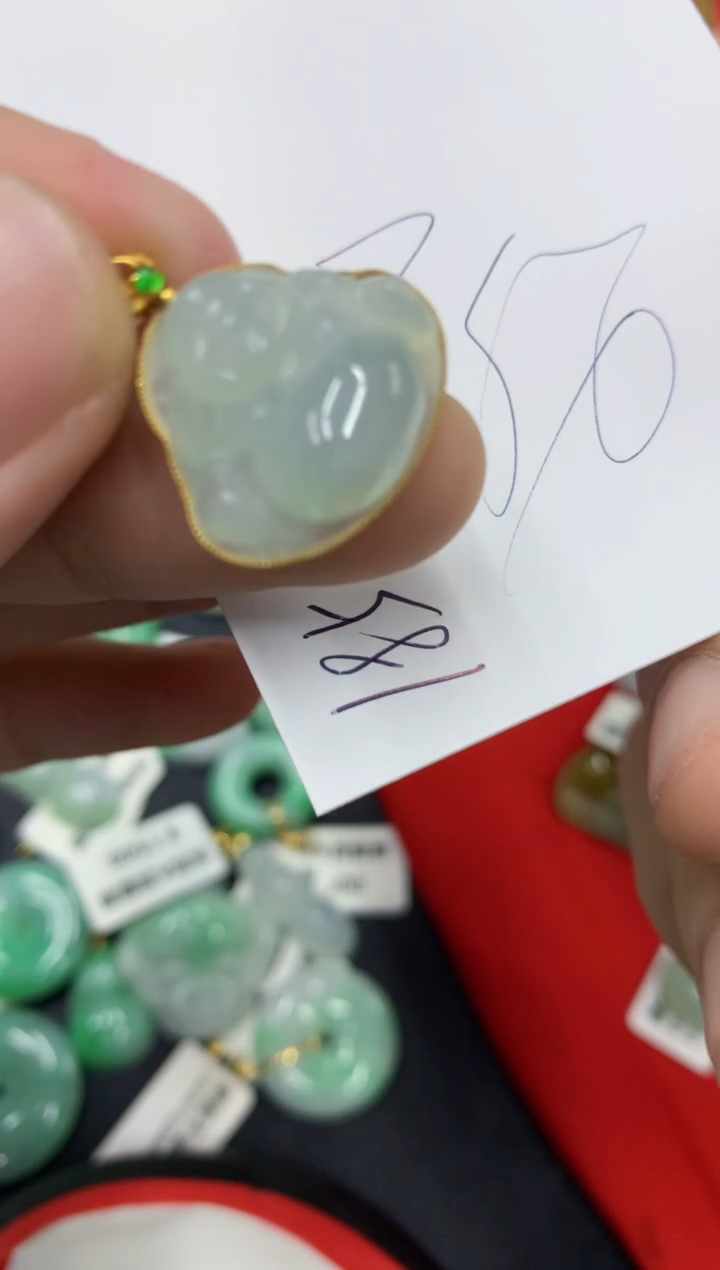 【闪购商品】翡翠颈饰18K金镶嵌号链接111111111
