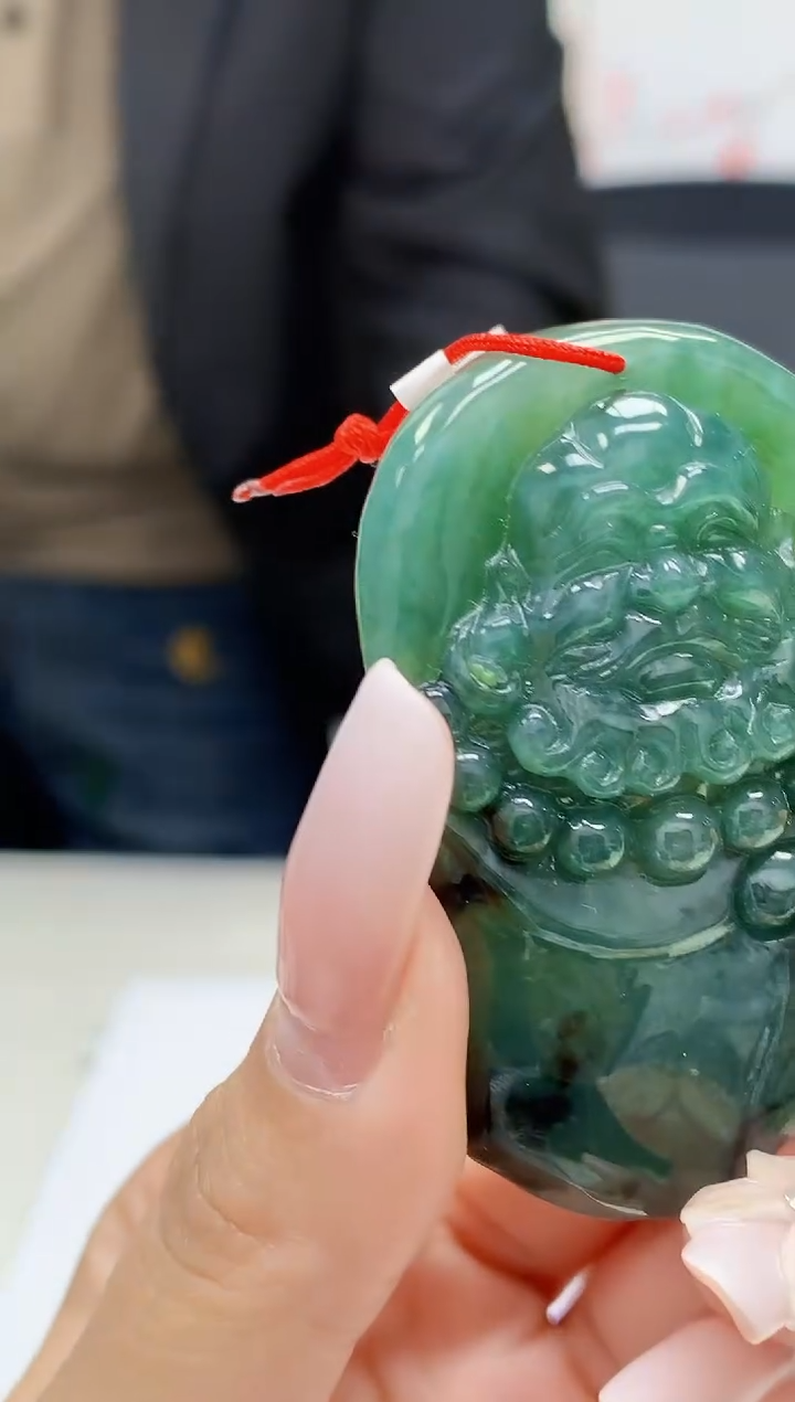 【闪购商品】定制翡翠未镶嵌4812lr-毛货挂件206