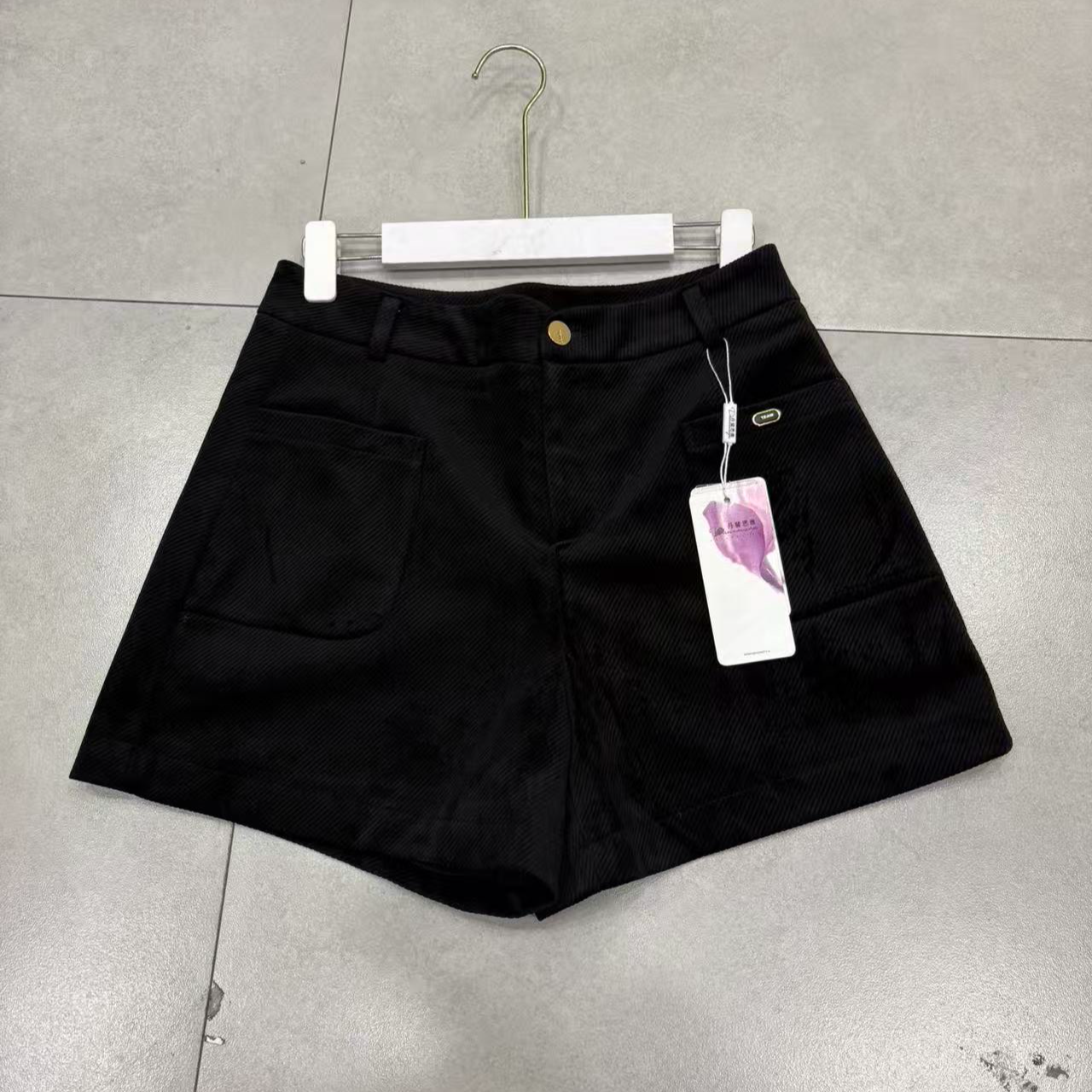 8003*灯芯绒短裤2025秋冬新款时髦高腰显瘦靴裤简约韩版短裤