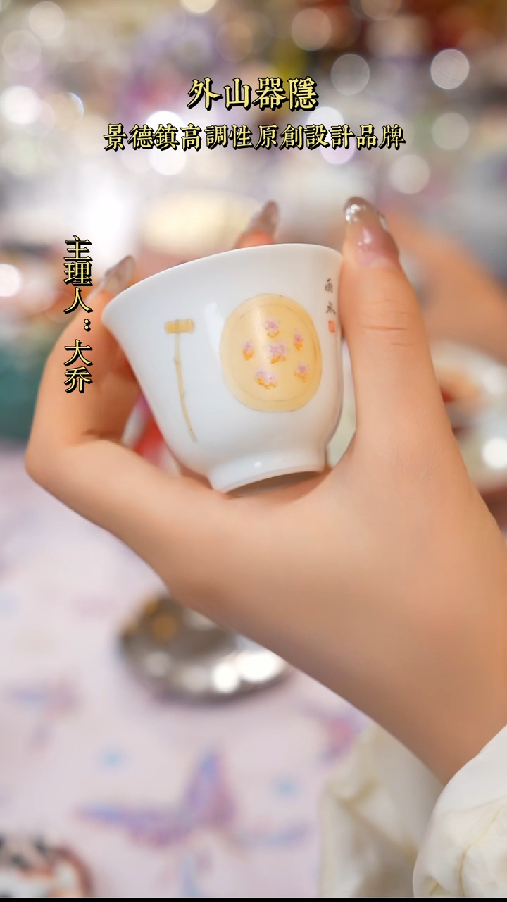 【闪购商品】景德镇手工手绘粉彩24节气铃铛杯