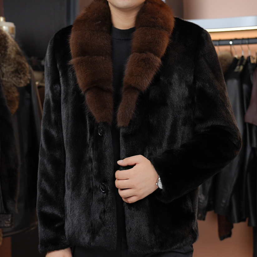 进口宝嘉美男士整貂夹克冬季鹅绒服外套