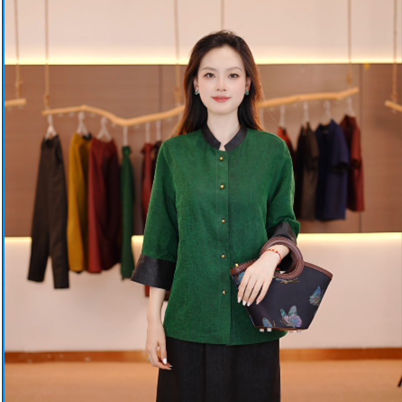 【秋季上新】ZY100桑蚕丝香云纱彩龟老料双面可穿长袖A-TY-t24331