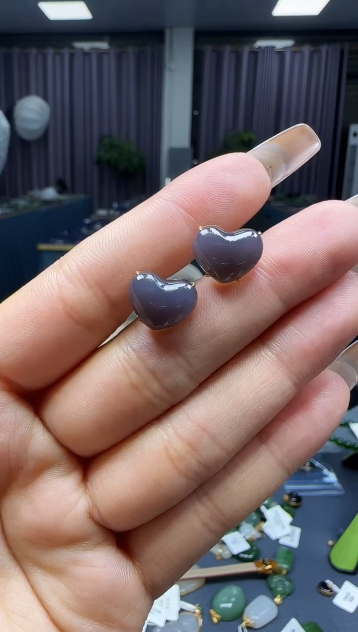 【闪购商品】和田玉耳饰18K金镶嵌1