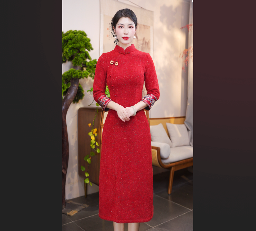 北柠 2025新款改良旗袍气质日常优雅经典修身