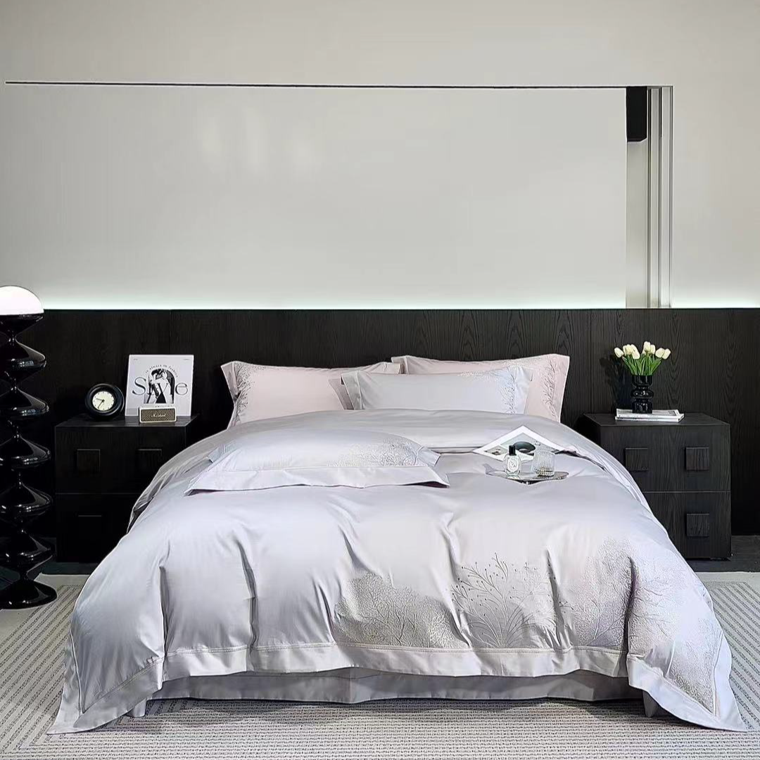 【秀色生活】海岸-秋冬新款 密度200x100（50x50）全棉贡缎四件套